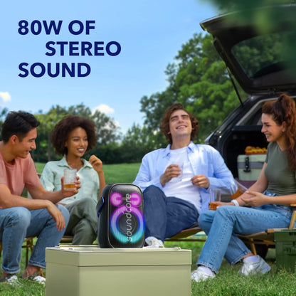 Soundcore Anker Rave Neo 2 Altavoz portátil, PartyCast 2.0, espectáculo de luz, IPX7 Impermeable (Flota en el Agua), 18 hrs de reproducción, Ecualizador Personalizable.