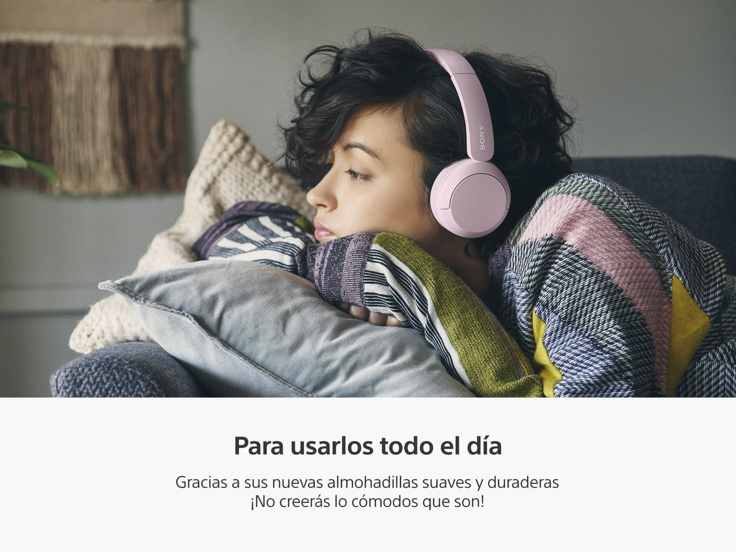 Sony Audífonos Inalámbricos de Diadema WH-CH520 Batería de Larga Duración Rosa