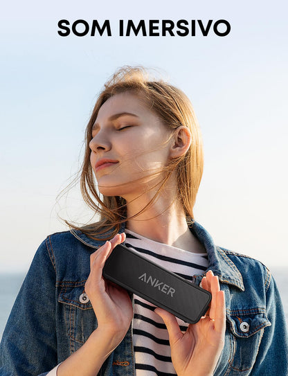 Soundcore Anker 2 Bocina Bluetooth Potente, hasta 24 Horas, protección contra el Agua IPX7, Graves enormes con Dos Controladores de Graves