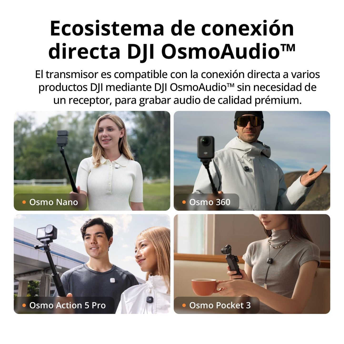 Dji Micrófono Inalámbrico Mic 2 Cancelación De Ruido Inteligente Shadow Black