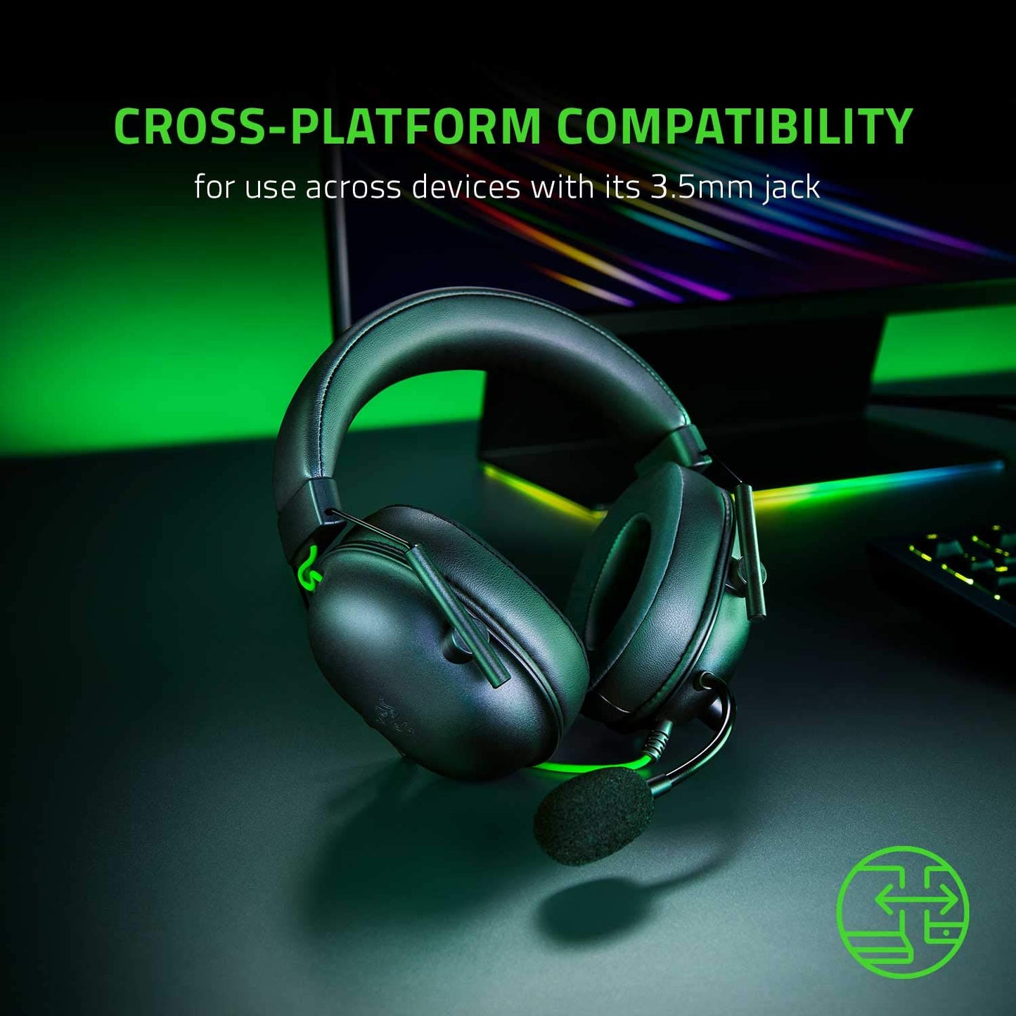 Razer BlackShark V2 X Auriculares para Juegos: Controladores De 50mm - Micrófono Cardioide - Espuma Viscoelástica - Auriculares Que Aíslan El Ruido - para PC, PS4, PS5, Switch - 3.5mm - Negro
