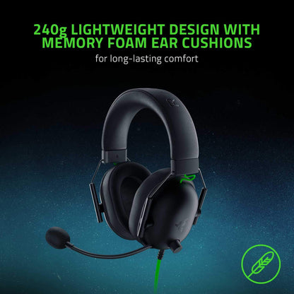 Razer BlackShark V2 X Auriculares para Juegos: Controladores De 50mm - Micrófono Cardioide - Espuma Viscoelástica - Auriculares Que Aíslan El Ruido - para PC, PS4, PS5, Switch - 3.5mm - Negro