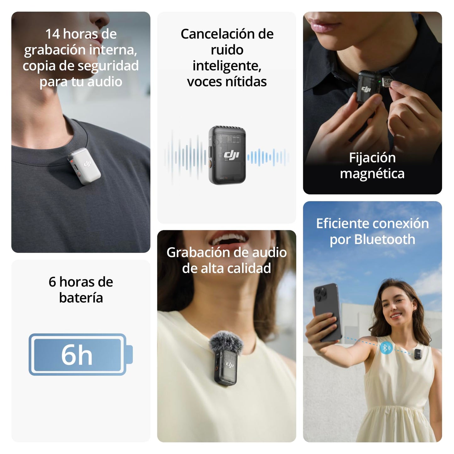 Dji Micrófono Inalámbrico Mic 2 Cancelación De Ruido Inteligente Shadow Black