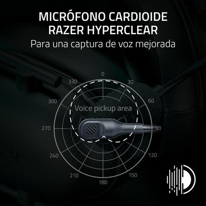 Razer BlackShark V2 X Auriculares para Xbox: Diafragmas de 50mm - Micrófono Cardioide - Ligero - Almohadillas Aislantes de Ruido - para Xbox Series X, Series S, PS5, PC, 3.5mm - Negro