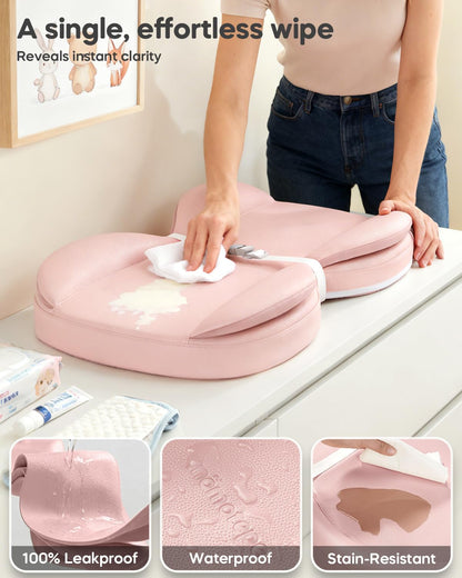 Mamatepe Cambiador Plegable PU Impermeable Y Lavable Rosado