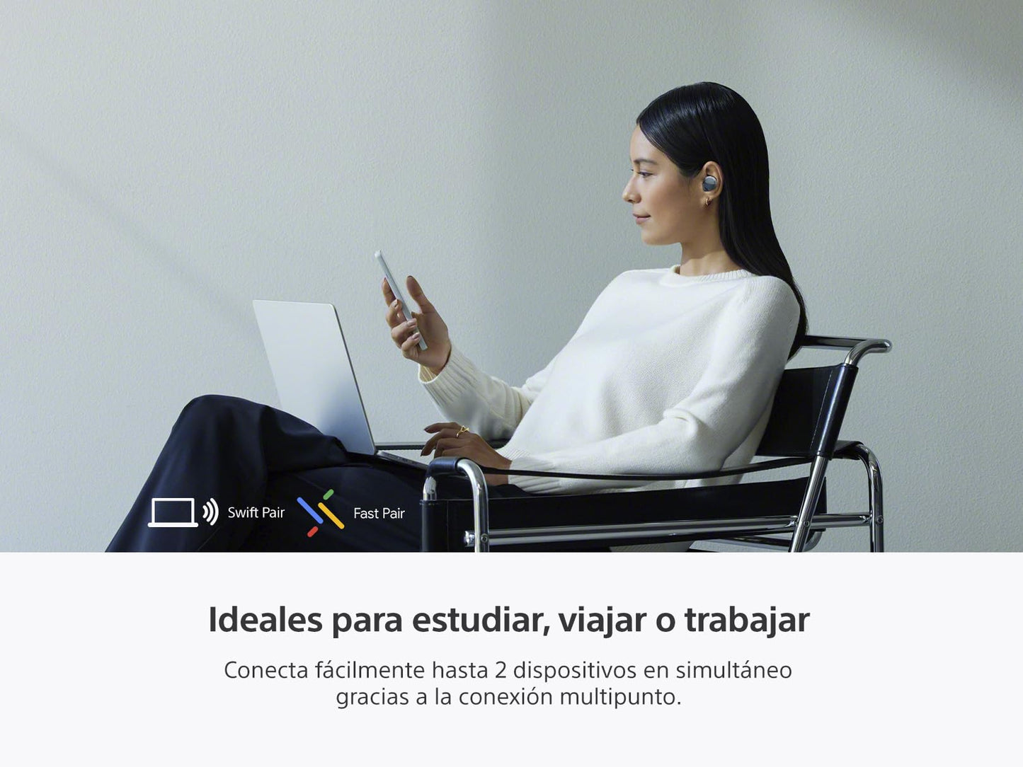 Sony WF-C710N Auriculares inalámbricos con cancelación de Ruido, hasta 30 Horas de batería, Ligeros y compactos, Color Azul