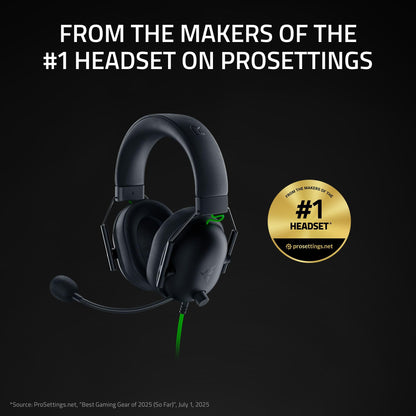 Razer BlackShark V2 X Auriculares para Juegos: Controladores De 50mm - Micrófono Cardioide - Espuma Viscoelástica - Auriculares Que Aíslan El Ruido - para PC, PS4, PS5, Switch - 3.5mm - Negro