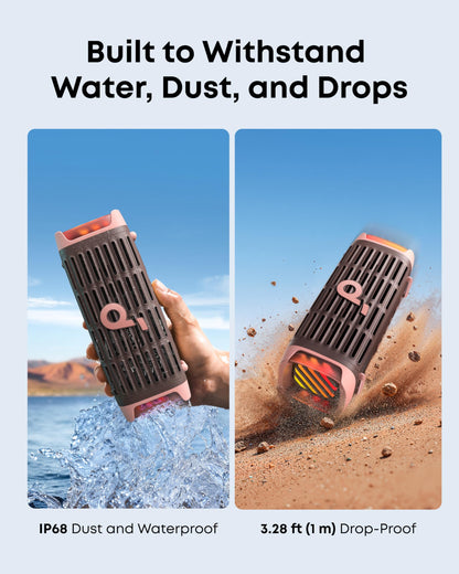 Soundcore by Anker Boom 3i Bocina Bluetooth Portatil, hasta 16h, 50W Potencia, IP68 Flotante Resistente Agua Salada, BassUp 2.0, Bluetooth 5.3, Ideal para Pesca, Camping Exteriores