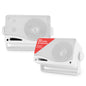 Pyle Bocinas de 3.5 Pulgadas de 3 Vías para Interiores y Exteriores, Sistema de Sonido de Pared Resistente al Agua, 200 Watts, 1 Par, Blanco