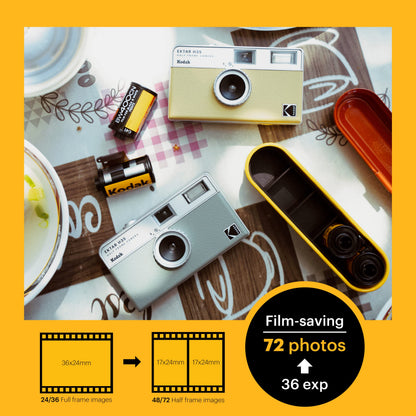 KODAK Cámara de película Ektar H35 de Medio Marco, 35 mm, Reutilizable, Enfoque automático, Ligera, fácil de Usar (Color café) (la película y la Pila AAA no están Incluidas)
