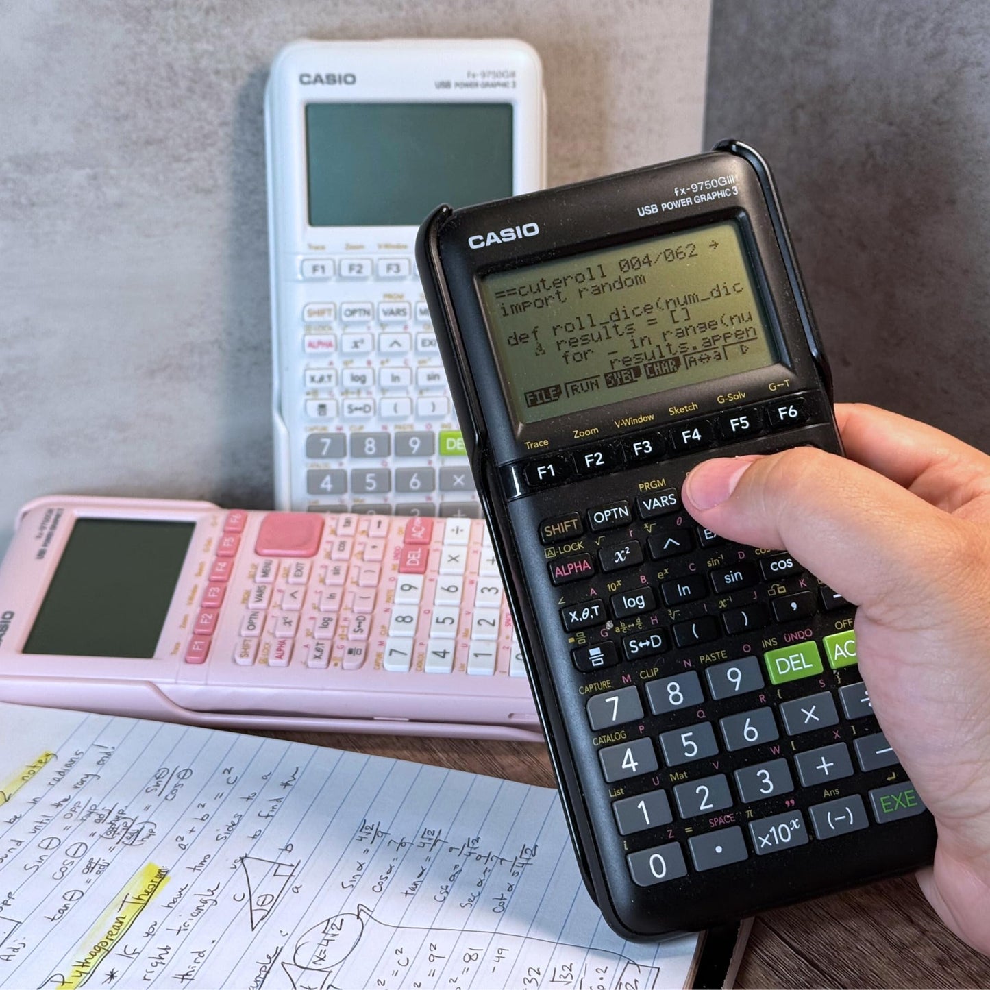 Casio fx-9750GIII, calculadora gráfica estándar, visualización de Libro de Texto Pyton y Natural, Color Negro