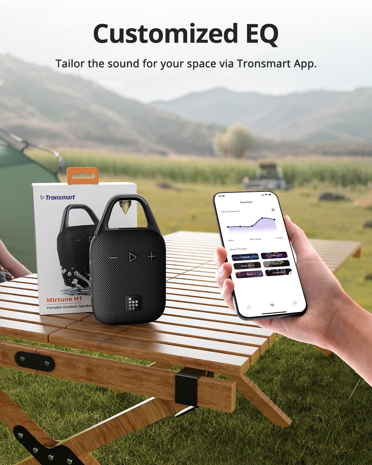 Tronsmart Bocina Bluetooth MIRTUNE H1 Altavoz Portátil IPX7 Negro