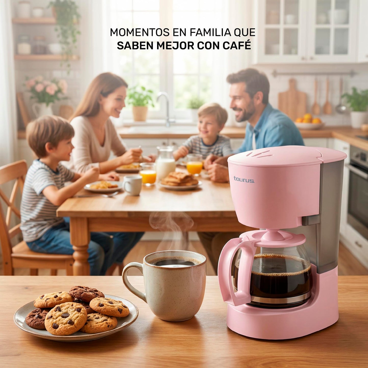 Taurus Cafetera Coffee Max 6 Ribbon Filtro Reutilizable Antigoteo Rosa